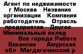 Агент по недвижимости г.Москва › Название организации ­ Компания-работодатель › Отрасль предприятия ­ Другое › Минимальный оклад ­ 100 000 - Все города Работа » Вакансии   . Амурская обл.,Магдагачинский р-н